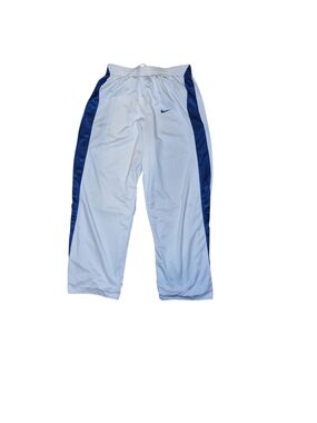 Nike Men's Vintage White Sweatpants with Royal Blue Side Panels